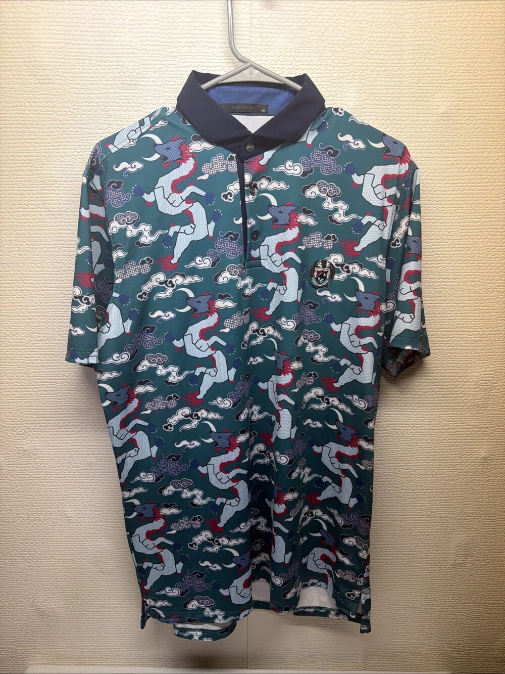 Greyson Magical Wolf Slayer Jungle AOP Golf Polo Ponderous Men's Medium